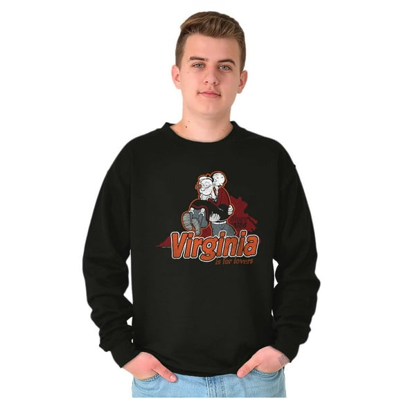 Popeye Virginia is For Lovers Cartoon Sweatshirt for Men or Women Brisco Brands M