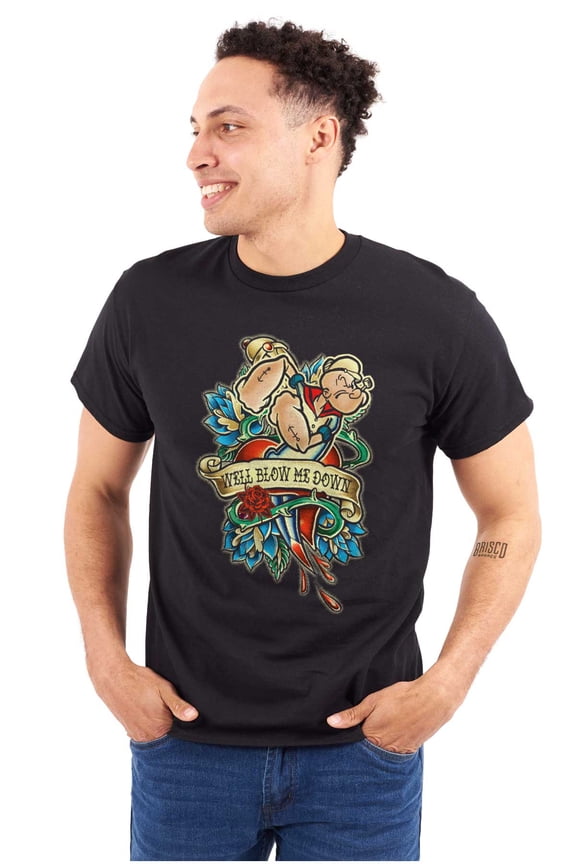 Well Blow Me Down Tattoo Men's Graphic T Shirt Tees Brisco Brands L