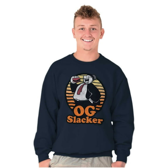 Popeye Wimpy OG Slacker Funny Retro Sweatshirt for Men or Women Brisco Brands S