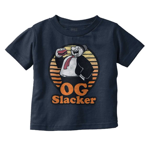 Popeye Wimpy OG Slacker Funny Retro Toddler Boy Girl T Shirt Infant Toddler Brisco Brands 18M