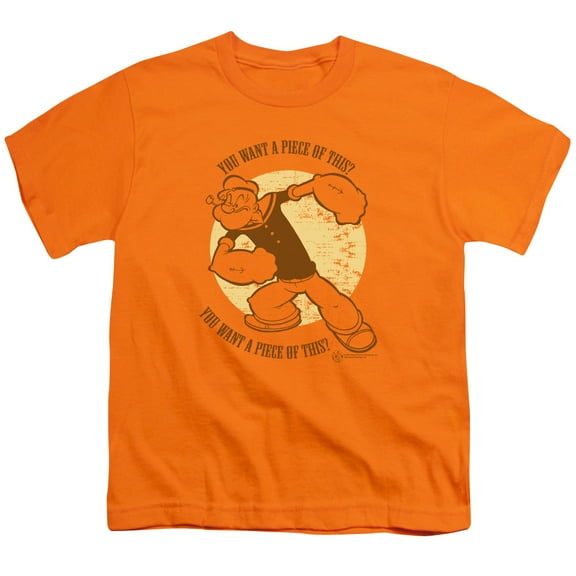 Popeye You Want A Piece Of This? Youth 18/1 T-Shirt Orange