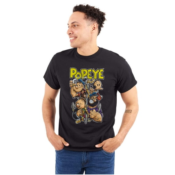 Popeye and Friends Anchor Cartoon Men's Graphic T Shirt Tees Brisco Brands S