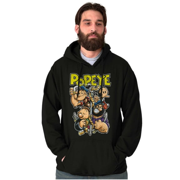 Popeye and Friends Anchor Cartoon Unisex Plus Size Hoodie Brisco Brands 4X