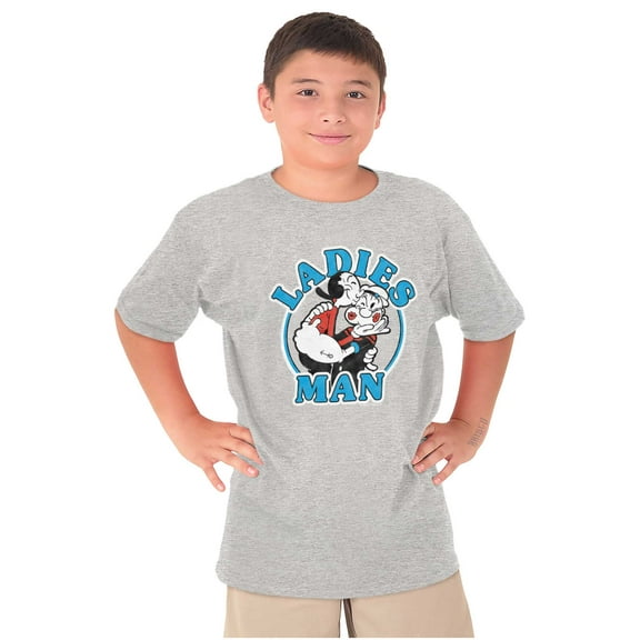 Popeye and Olive Oyl Ladies Man Funny Boys Kids T Shirt Tees Tops Teen Brisco Brands M