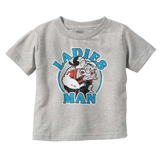 Popeye and Olive Oyl Ladies Man Funny Youth T Shirt Tee Boys Infant Toddler Brisco Brands 6M