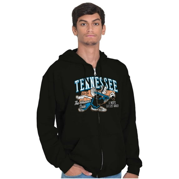 Popeye and Olive Oyl in Tennessee TN Unisex Plus Size Zip Hoodie Brisco Brands 4X