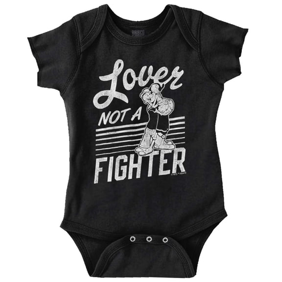 Popeye the Sailor Loves Not a Fighter Bodysuit Jumper Girls Infant Baby Brisco Brands 24M