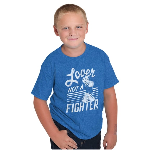 Popeye the Sailor Loves Not a Fighter Crewneck T Shirts Boy Girl Teen Brisco Brands S