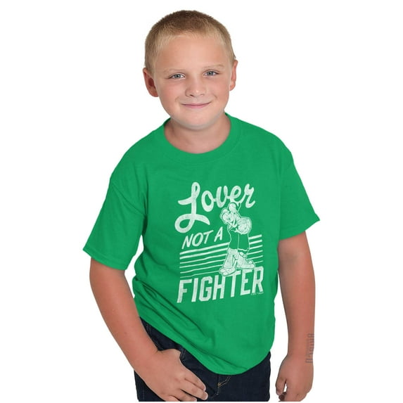 Popeye the Sailor Loves Not a Fighter Girls Kids T Shirt Tees Teen Brisco Brands XS