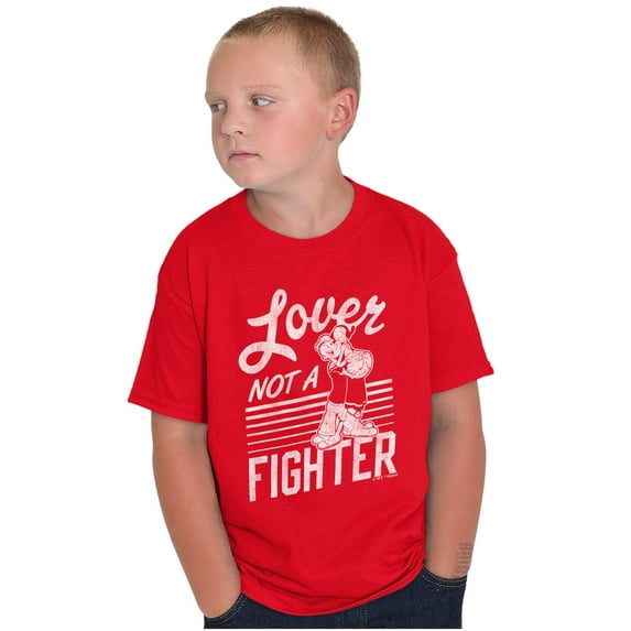 Popeye the Sailor Loves Not a Fighter Girls Kids T Shirt Tees Teen Brisco Brands XS
