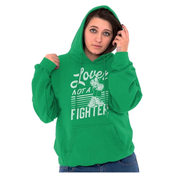 Popeye the Sailor Loves Not a Fighter Women Plus Size Hoodie Brisco Brands 3X