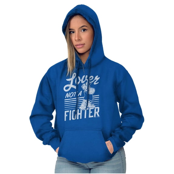 Popeye the Sailor Loves Not a Fighter Women Plus Size Hoodie Brisco Brands 5X