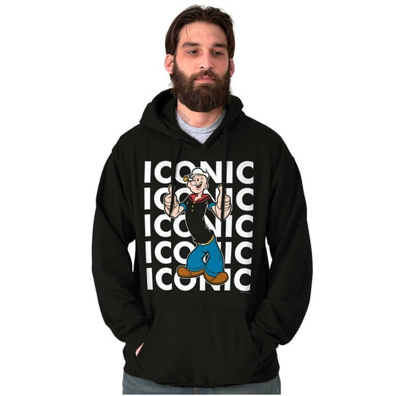 Popeye the Sailor Man Iconic Cartoon Unisex Plus Size Hoodie Brisco Brands 2X