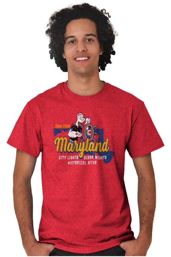 Popeye the Sailor Man Maryland MD Men's Graphic T Shirt Tees Brisco Brands S