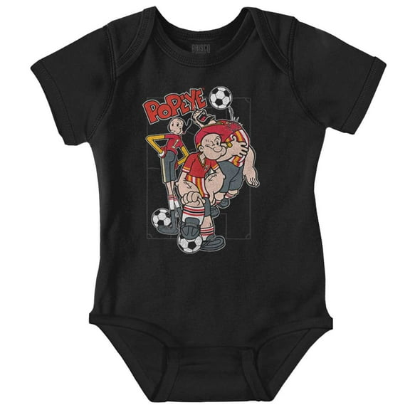 Popeye the Sailor Man Soccer Team Romper Boys or Girls Infant Baby Brisco Brands 12M