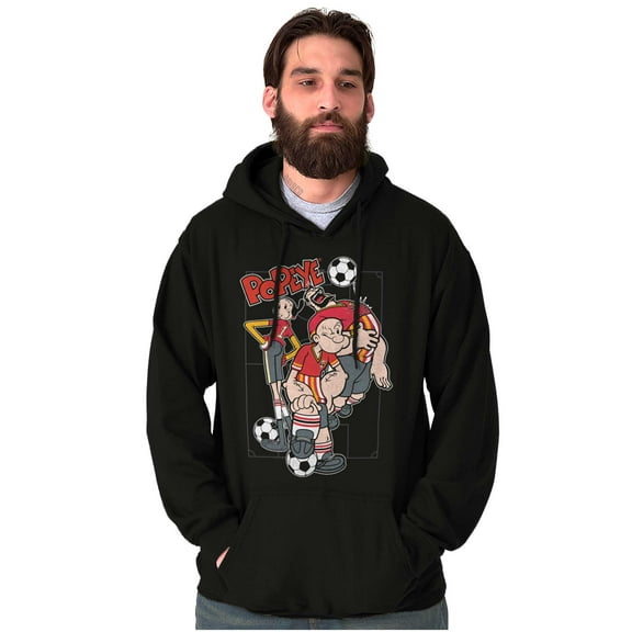Popeye the Sailor Man Soccer Team Unisex Plus Size Hoodie Brisco Brands 5X