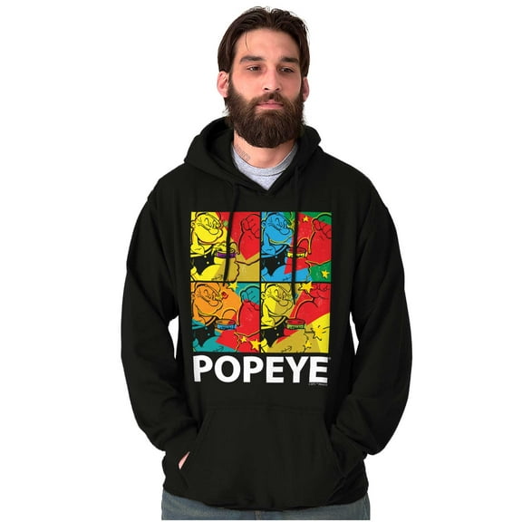 Popeye the Sailor Man Spinach Squares Unisex Plus Size Hoodie Brisco Brands 4X