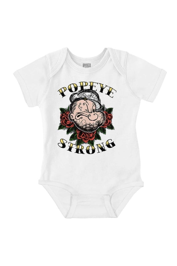 the Sailor Man Strong Tattoo Romper Boys or Girls Infant Baby Brisco Brands 12M
