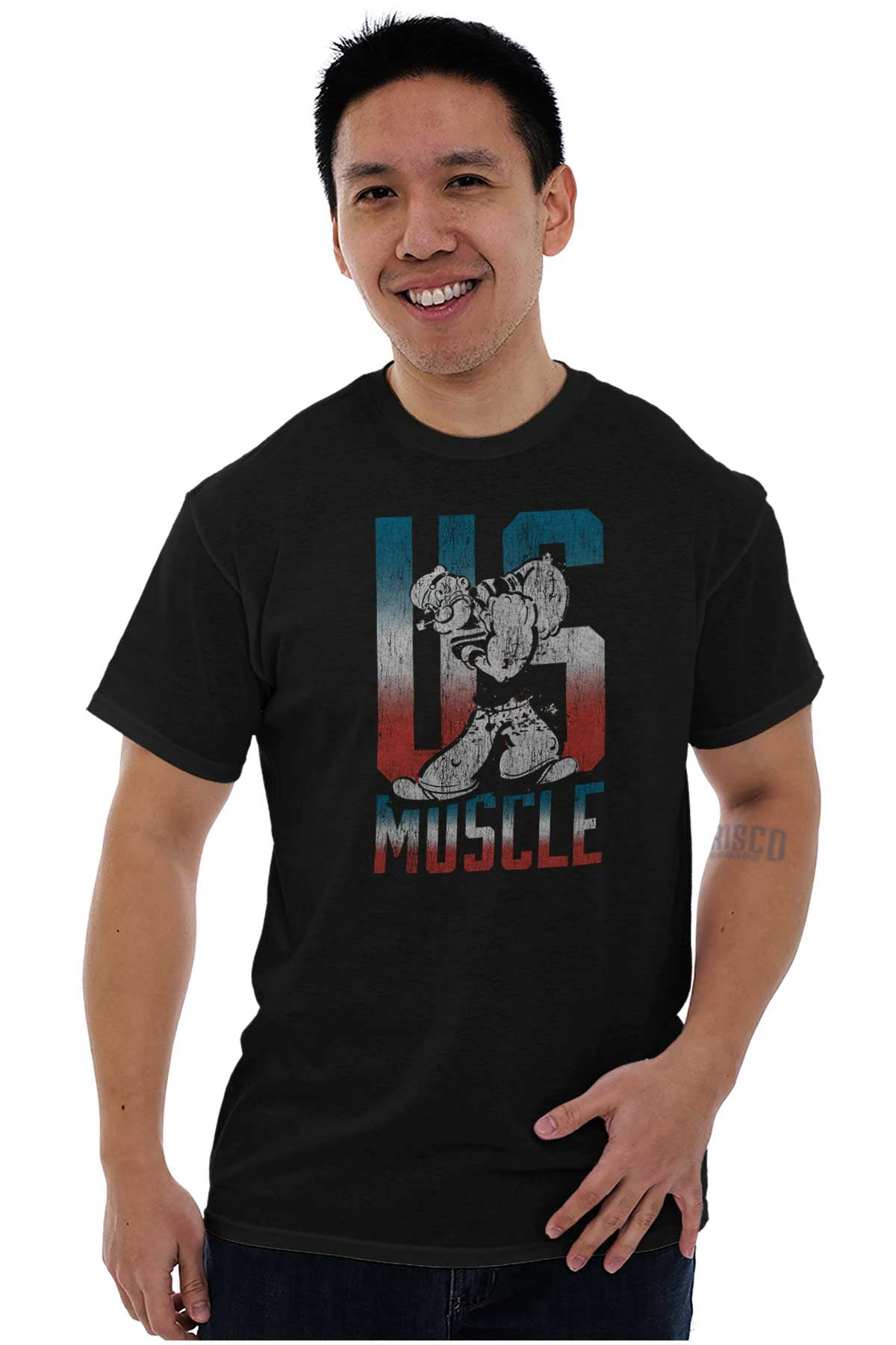Popeye the Sailor Man US Muscle Funny Plus Size Crewneck Graphic Tee ...