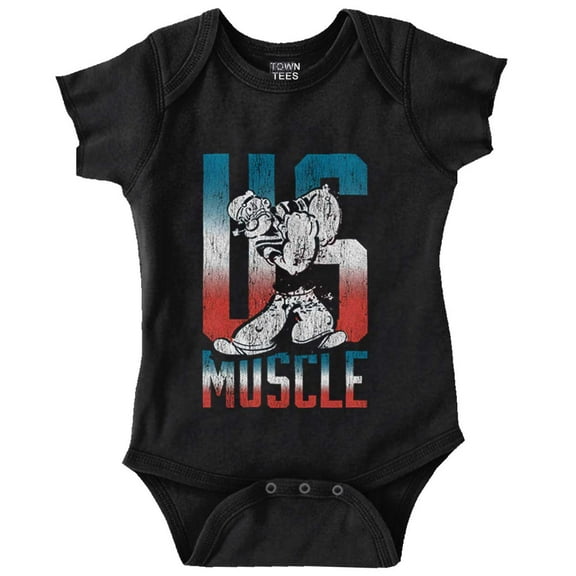 Popeye the Sailor Man US Muscle Funny Romper Boys or Girls Infant Baby Brisco Brands 12M
