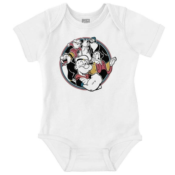 Popeye the Sailor Man and Friends Romper Boys or Girls Infant Baby Brisco Brands 18M