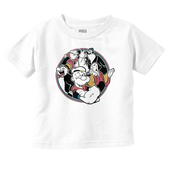 Popeye the Sailor Man and Friends Toddler Boy Girl T Shirt Infant Toddler Brisco Brands 24M