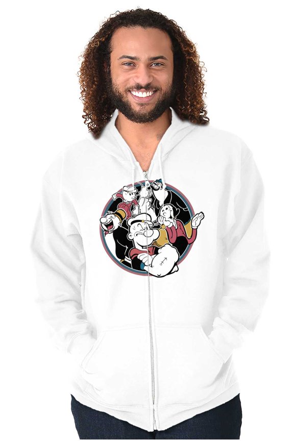 the Sailor Man and Friends Zip Up Hoodie Men's Women's Brisco Brands S