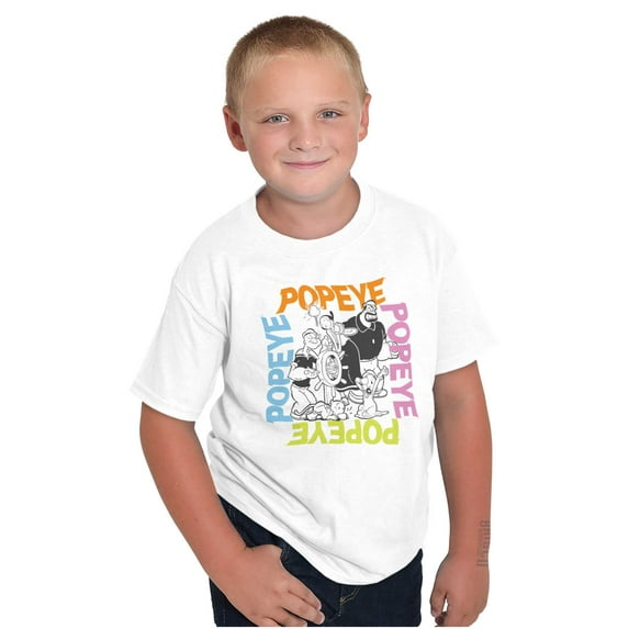 Popeye the Sailor Man with Friends Crewneck T Shirts Boy Girl Teen Brisco Brands S