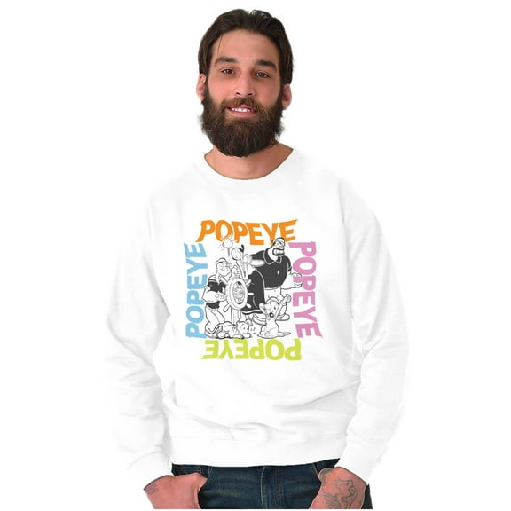 Popeye the Sailor Man with Friends Sweatshirt for Men or Women Brisco Brands 2X