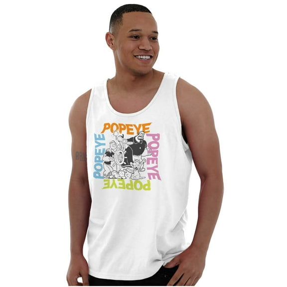 Popeye the Sailor Man with Friends Tank Top T Shirts Men Women Brisco Brands 2X