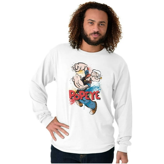 Popeye the Sailor Retro Cartoon Comic Long Sleeve TShirt Men Women Brisco Brands M