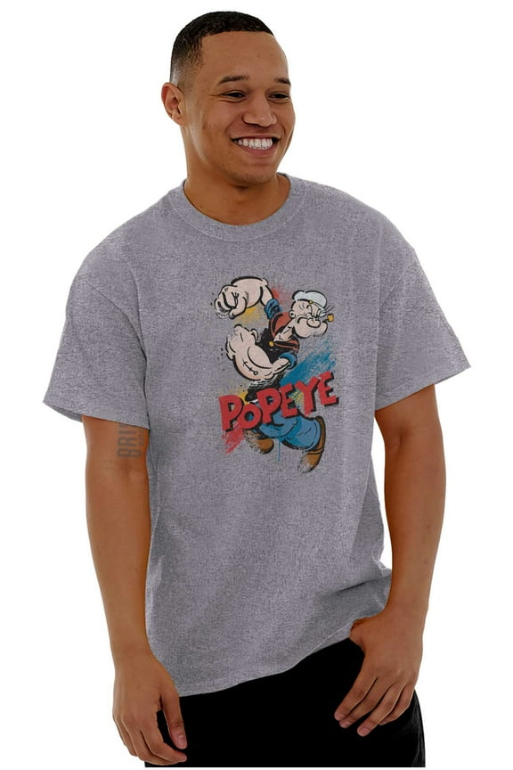 Popeye the Sailor Retro Cartoon Comic Men's Graphic T Shirt Tees Brisco Brands L