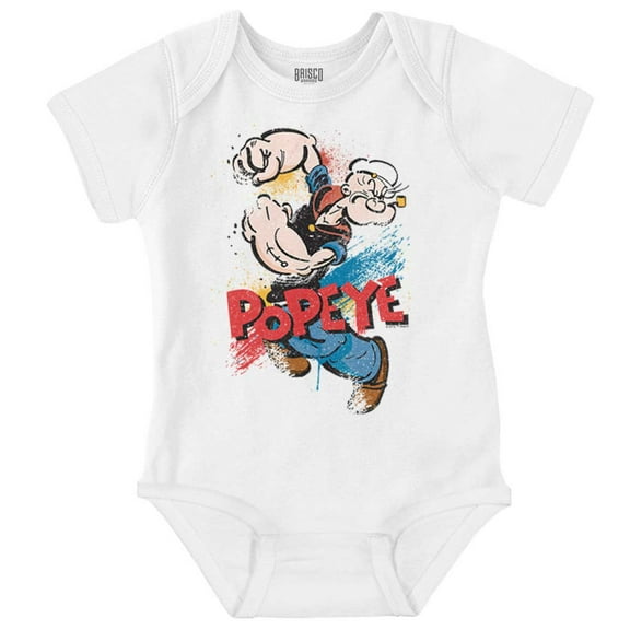Popeye the Sailor Retro Cartoon Comic Romper Boys or Girls Infant Baby Brisco Brands 24M