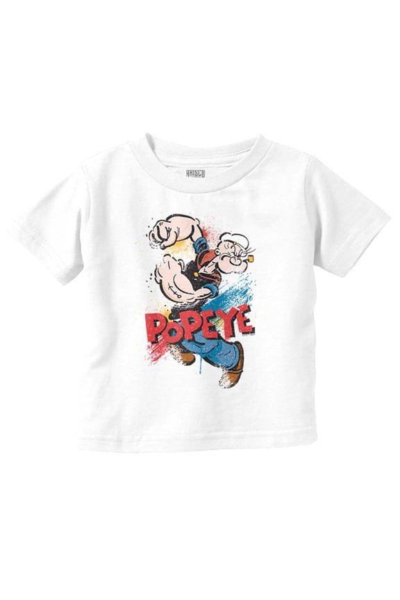 Popeye the Sailor Retro Cartoon Comic Toddler Boy Girl T Shirt Infant Toddler Brisco Brands 12M