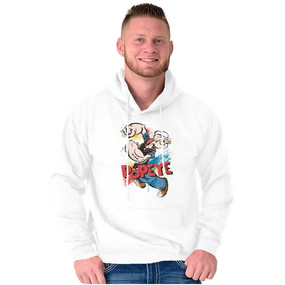 Popeye the Sailor Retro Cartoon Comic Unisex Plus Size Hoodie Brisco Brands 2X