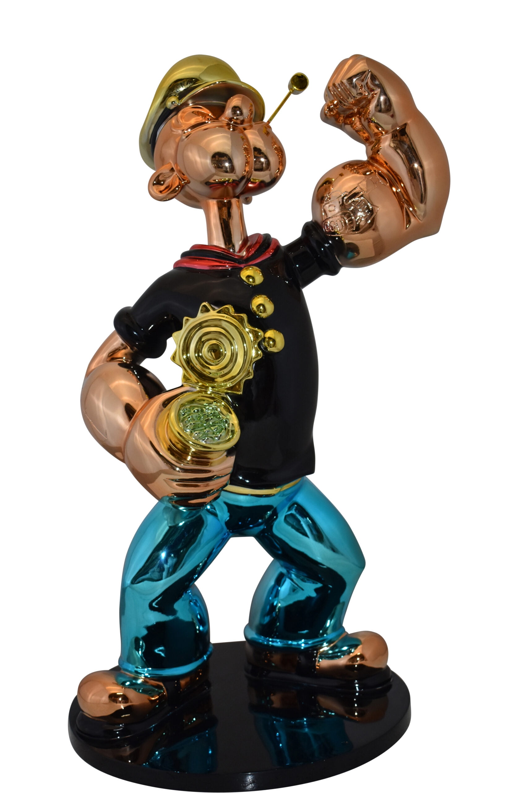 Popeye with Black shirt Resin Statue Size: 18" x 16" x 31"H