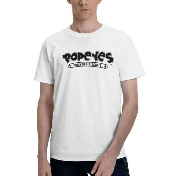 Popeyes Logo Men'S Basic Short Sleeve T-Shirt Fad White Large