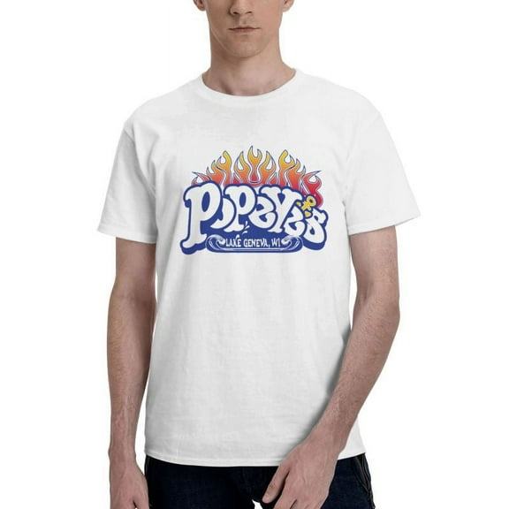 Popeyes Logo Men'S Basic Short Sleeve T-Shirt Fashion White Xx-Large