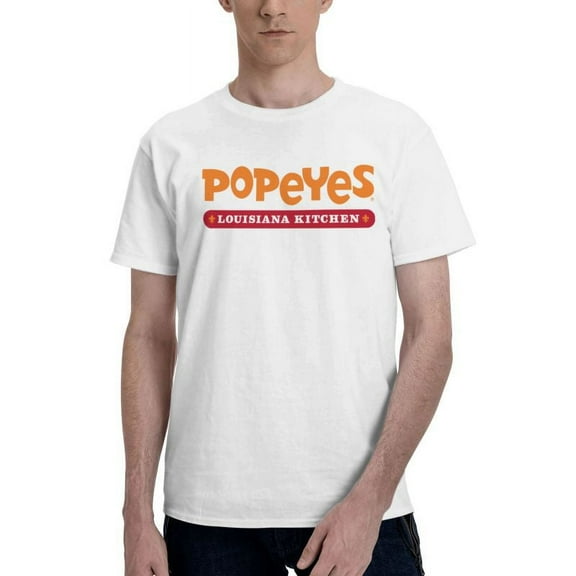 Popeyes Logo Men'S Basic Short Sleeve T-Shirt Fashionable White Xx-Large