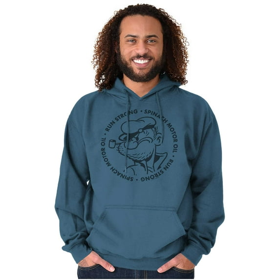 Popeyes Spinach Motor Oil Run Strong Hoodie Sweatshirt Women Men Brisco Brands L