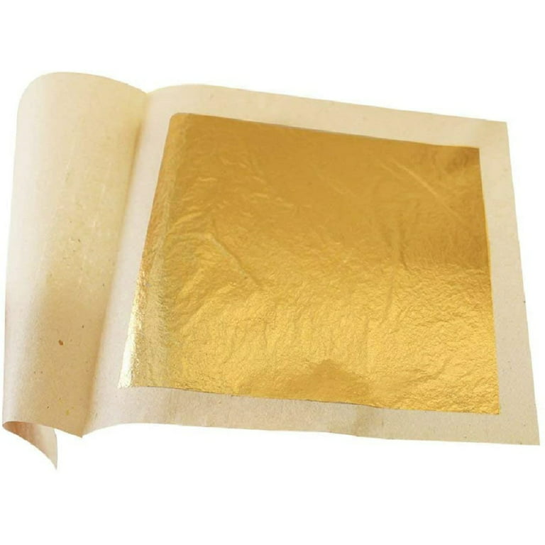 Popfeel Edible Gold Leaf Sheets 10pc L-Size 24 Karat 3.1 X 3.1