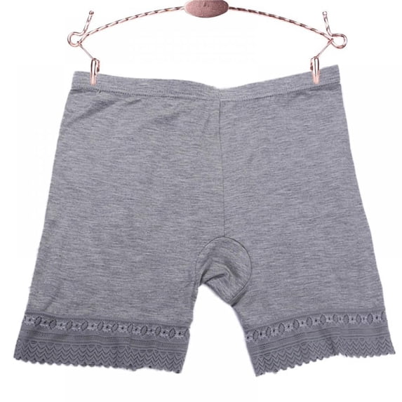 Popfeel Slip Shorts for Under Dresses Anti Chafing Thigh Bands Underwear Women Girls Lace Stretch Safety Pants