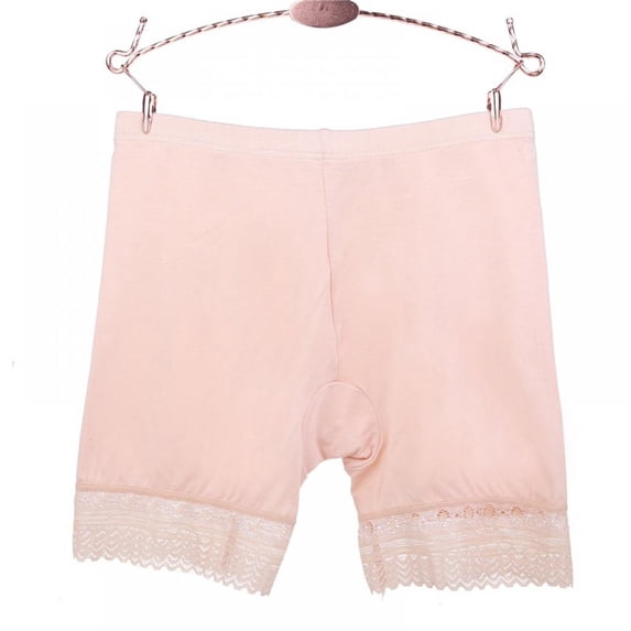 Popfeel Slip Shorts for Under Dresses Anti Chafing Thigh Bands Underwear Women Girls Lace Stretch Safety Pants