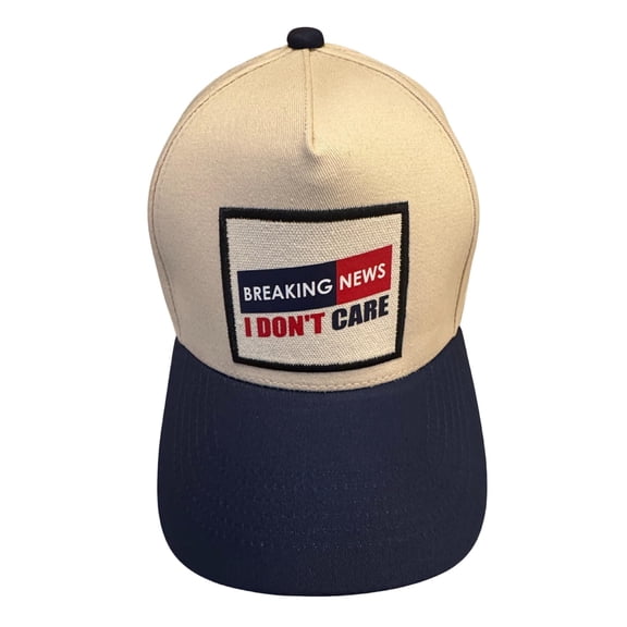Popfizzy Breaking News I Dont Care Hat for Men and Women, Adult Humor Cap, Adjustable Baseball Cap, Funny Gifts for Adults
