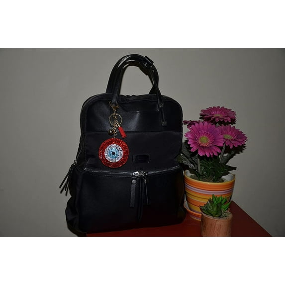 Popfizzy Evil Eye Keychain for Women Bling Backpack Keyring Purse Charm Key Fob