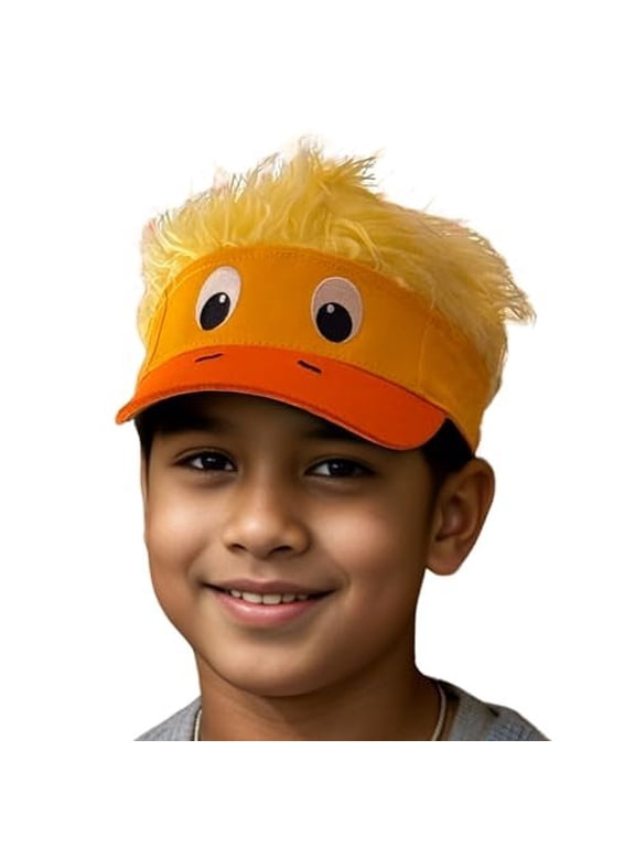 Funny Duck Hat with Hair for Boys and Girls, Wig Hat, Fake Hair Hat, Crazy Spiked Hair Cap, Hat with Hair Attached, Youth Halloween Baseball Hat, Adjustable One Size