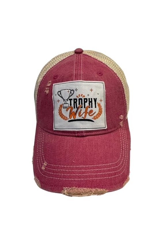 Funny Trophy Wife Hat for Women, Bride Baseball Hat, Bride and Groom Hat, Gift for Wife, Engaged Gift Trophy Wife