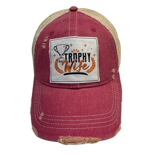 Popfizzy Funny Trophy Wife Hat for Women, Adult Baseball Cap One Size, Rose