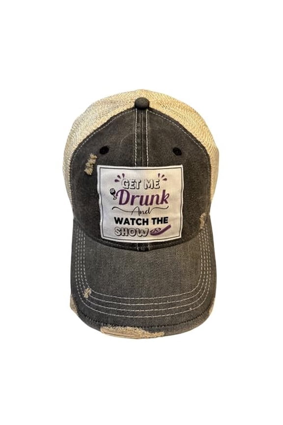 Funny Drinking Hats for Drinkers, Get Me Drunk Trucker Hat, Adult Humor Caps, Charcoal