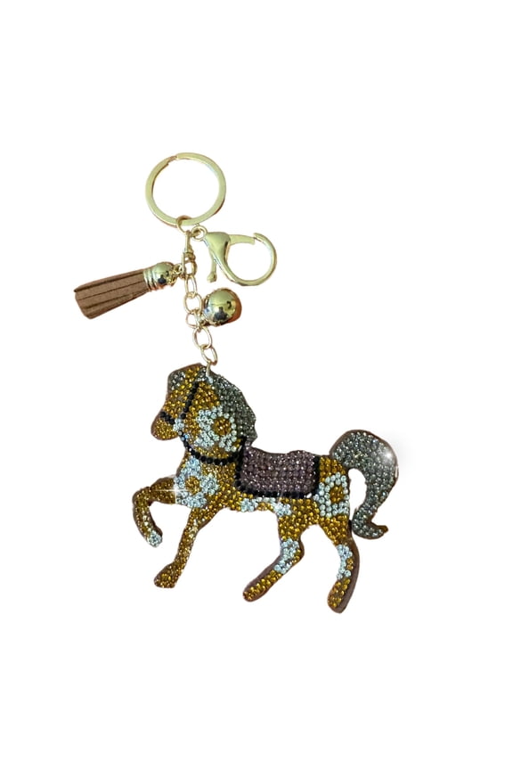 Horse Keychain Accessories for Women and Girls, Rhinestone Backpack Key Chain, Bling Purse Charms, Horse Lover Gifts